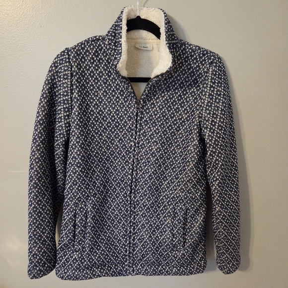 L.L. Bean Jackets & Blazers - LL Bean Women’s Size XS Diamond Jacquard Anorak Sweater Jacket Full Zip